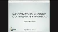 Управление командой (запись вебинара) Управление командой (запись вебинара)