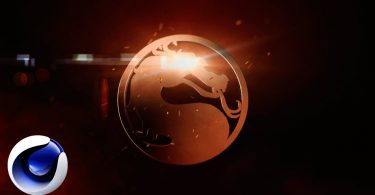 Огненный логотип Mortal Kombat в Cinema 4D