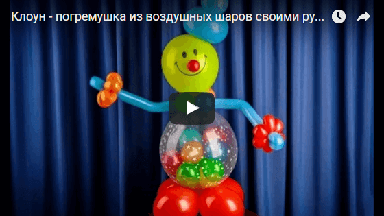Клоун - погремушка из воздушных шаров своими руками
